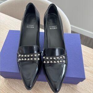 Stuart Weitzman Black Heels with Silver Studs